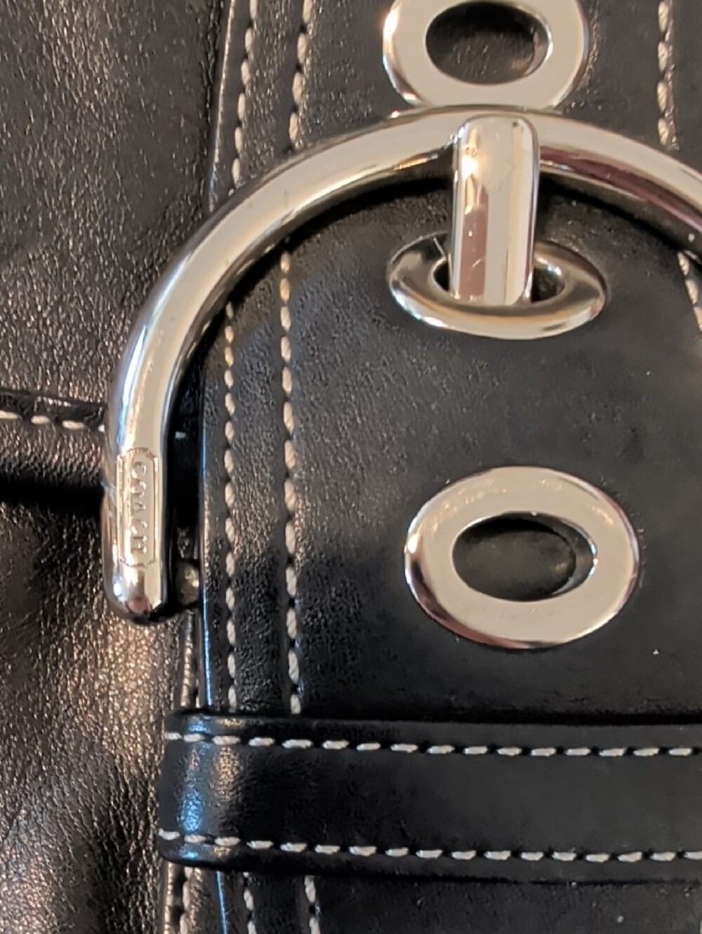 Coach Black Shoulder Bag with Silver Hardware - Picture 6 of 8